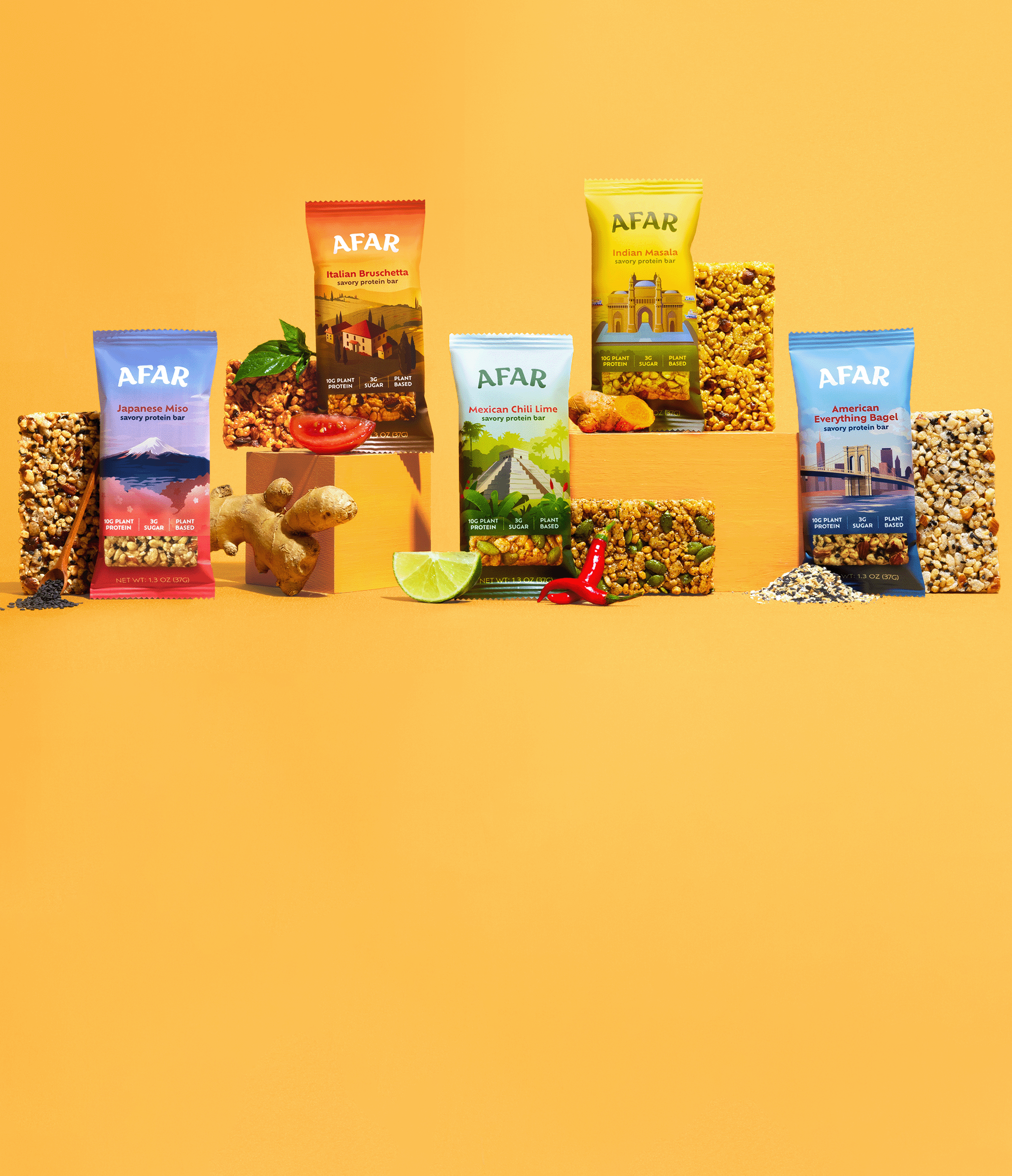 Afar bars with ingredients