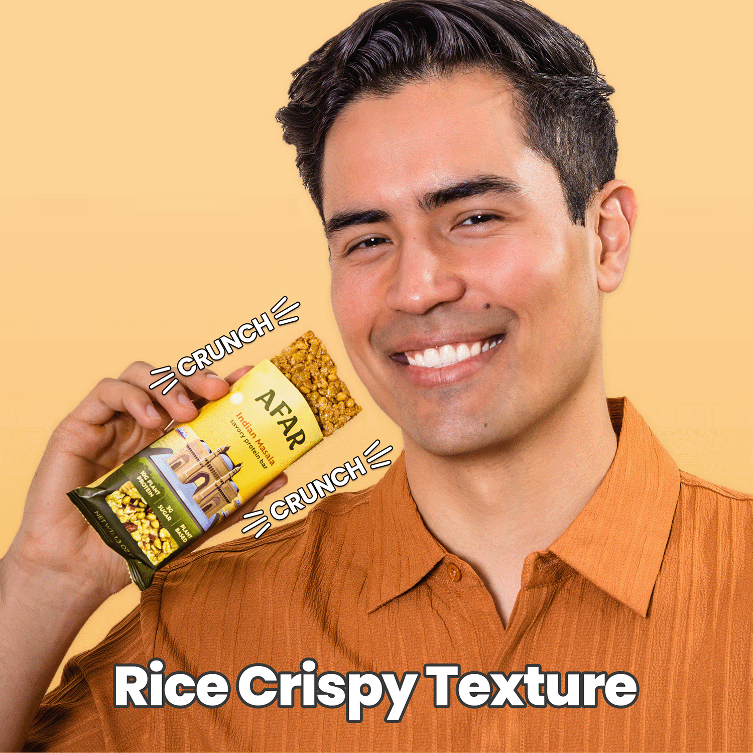 Afar savory protein bars texture - light and crispy like a rice crispy treat