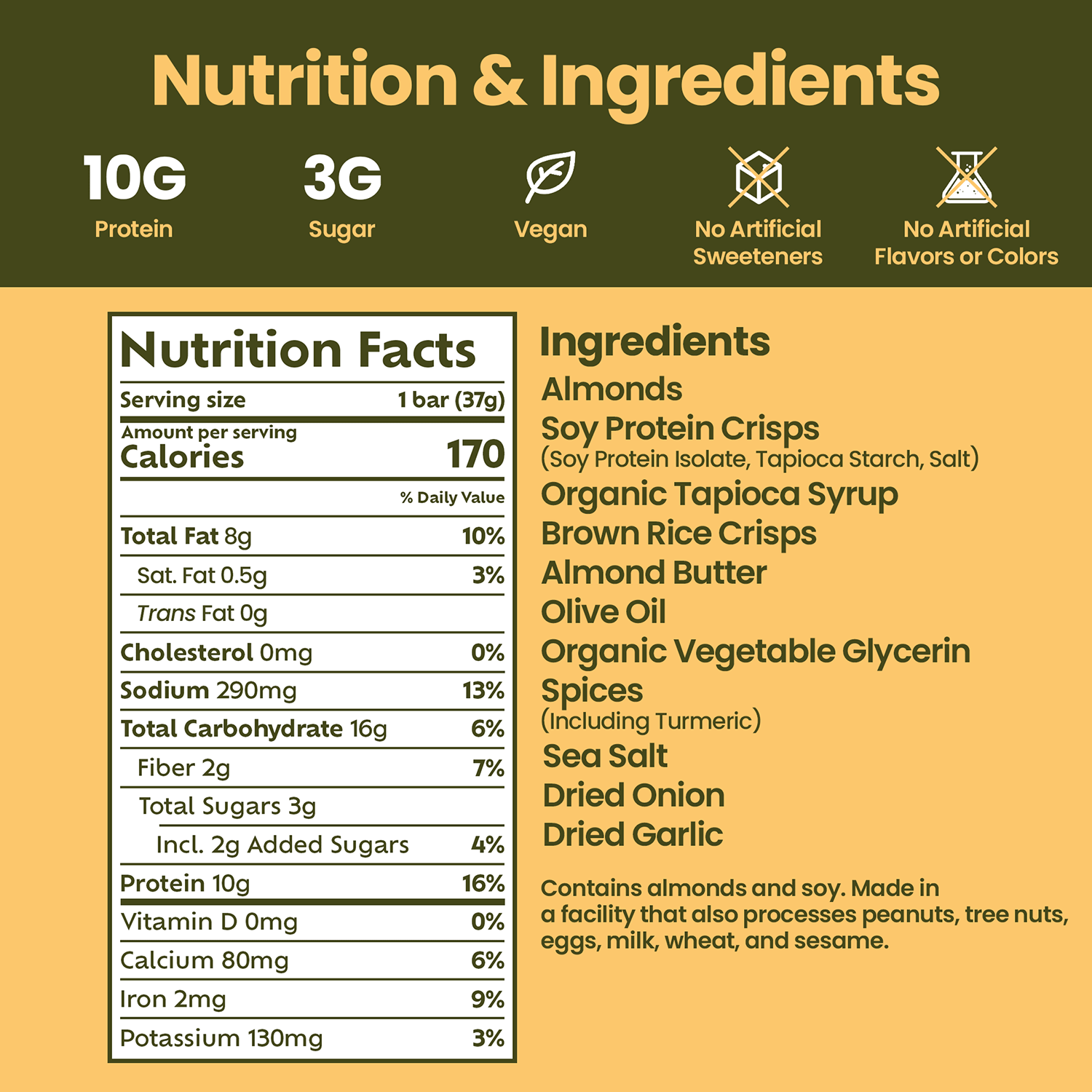 Afar savory protein bars - Indian Masala ingredients